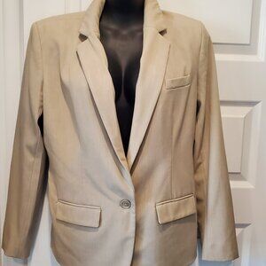 A New Day Women's Signature Slim Fit Fully Lined Tan Blazer, Size 12